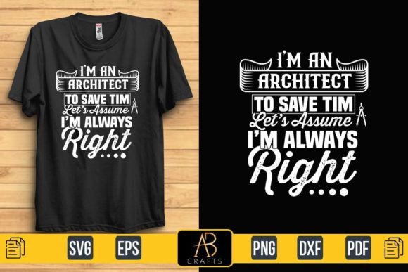 Architect Typography T-shirt Design: Graphics & Print Templates