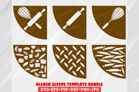 Baking T-Shirt Sleeve Stencil Graphics and Print Templates
