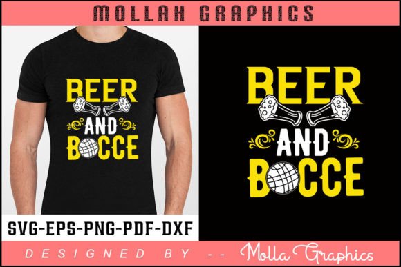 BEER and BOCCE Typography T Shirt Design