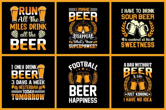 Beer T-Shirt Design Bundle: Graphics & Print Templates