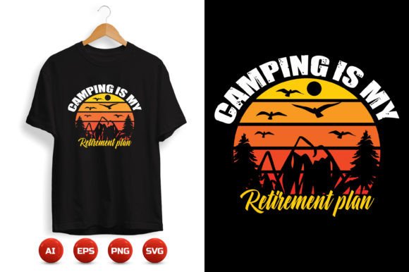 Camping T-shirt Design 8: Graphics & Print Templates