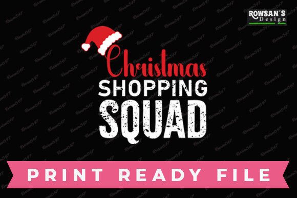 Christmas Shopping Squad T Shirt Graphics and Print Templates
