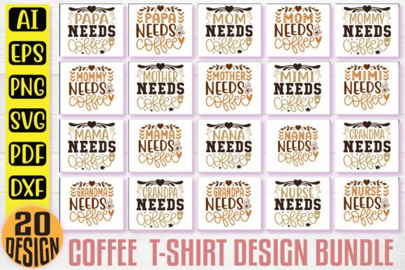 Coffee SVG Crafts T-shirt Design Bundle