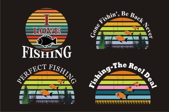 Fishing Bundle Typography Graphics & Print Templates
