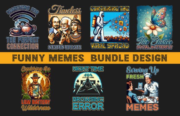 Funny Memes T Shirt Bundle: Graphics & Print Templates