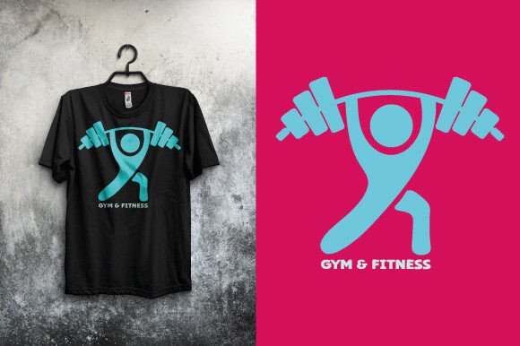 Gym Fitness T Shirt Design Template: Graphics & Print Templates