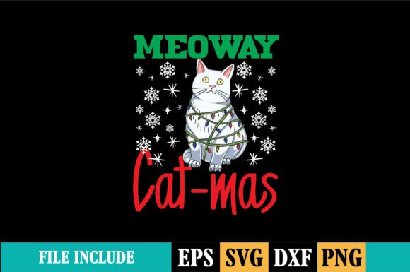Meoway Cat-mas T-shirt: Graphics and Print Templates