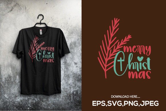 Merry Christmas T-Shirt Design Template: Graphics & Print Templates