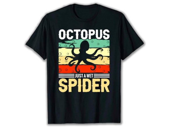 Octopus T Shirt Design, Vector