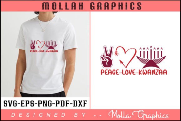 Peace Love Kwanzaa Typography T Shirt