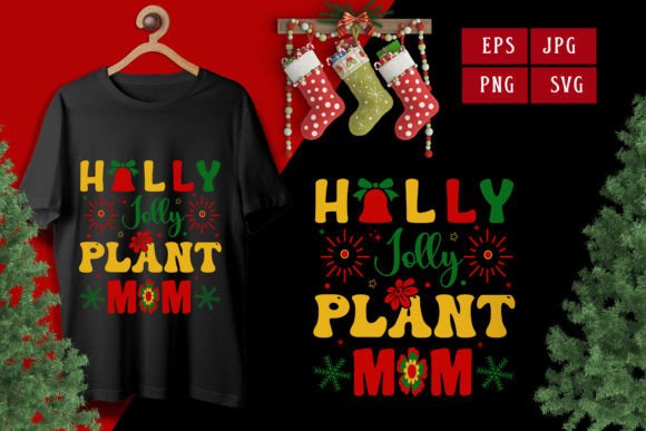 Plant Mom, Retro, Christmas T-shirt Graphics