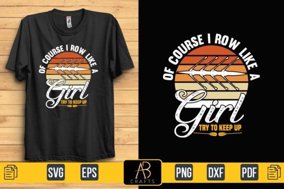 Rowing Retro T Shirt Design: Graphics for Print Templates