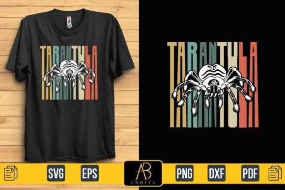 Tarantula Retro T Shirt Design: Graphics & Print Templates
