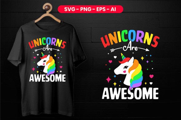 Unicorns Are Awesome T-Shirt Design