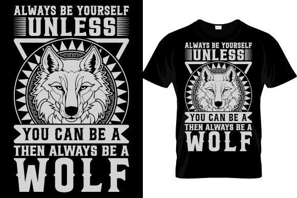 Wolf Vintage T Shirt Design: Graphics and Print Templates